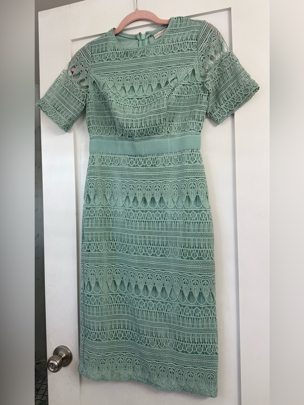 Mint Crochet Lace Midi Dress